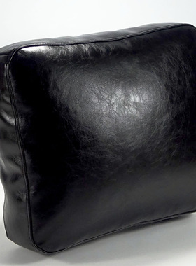 PU仿真皮黑色沙发大靠垫套床头靠背定做尺寸长条腰枕高弹珍珠棉芯