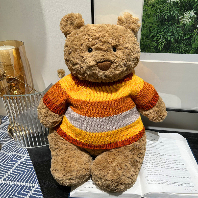 바르셀로나 곰 옷 곰 스카프 모자 RAGDOLL 곰 새해 옷 포옹 곰 플러시 장난감 드레싱