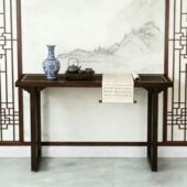 新中式 实木玄关桌超窄玄关窄条桌客厅中堂条案几靠墙长窄桌贡桌台