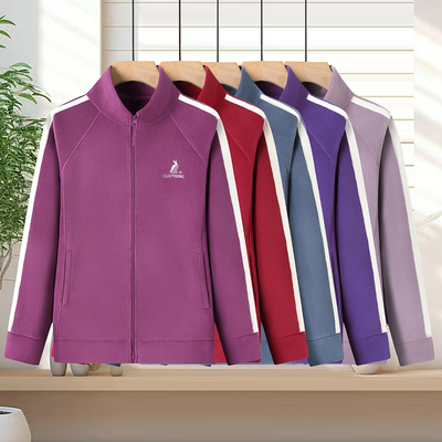 摇粒绒外套女秋装保暖休闲风立领