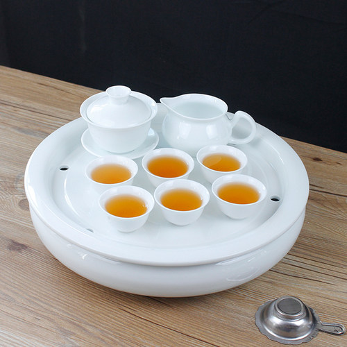 12寸大号茶盘纯白功夫茶具套装