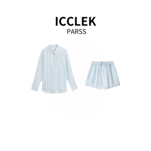 早秋夏轻奢翻领衬衫 2025新款 上衣 短裤 5853 ICCLEK 套装 PARSS