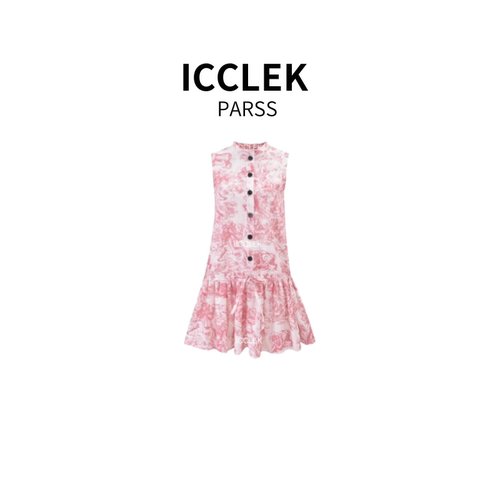 ICCLEK PARSS 2025夏季新款时尚百搭无袖连衣裙-1326