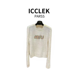 针织衫 ICCLEK 早秋轻奢简约彩虹字母长袖 2025新款 9073 PARSS