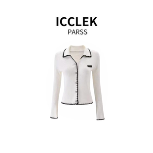 早秋轻奢简约V领黑边减龄显瘦针织衫 2025新款 9070 PARSS ICCLEK