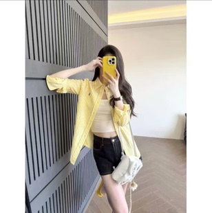 PARSS 防晒 2025新款 长袖 1035 早秋夏韩系松弛感条纹衬衫 ICCLEK