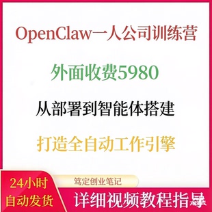 OpenClaw一人公司训练营从部署到智能体搭建打造全自动AI工作引擎