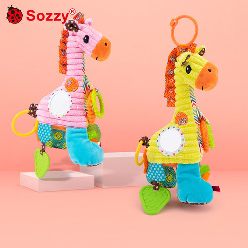 Sozzy长颈鹿拉铃婴儿八音盒拉琴车床挂音乐玩具