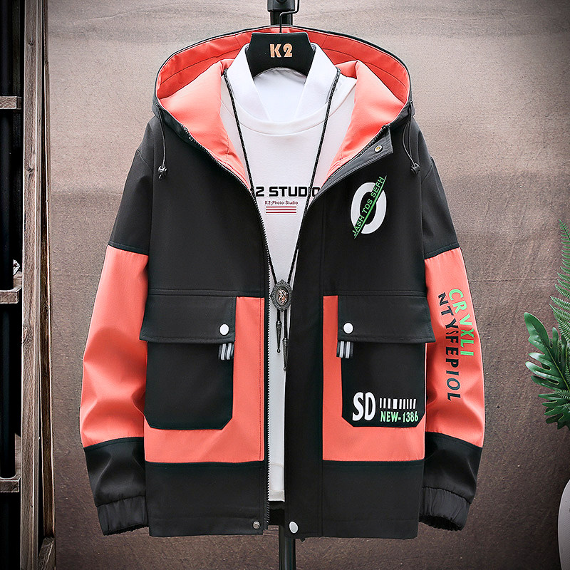 数据好~2021新款休闲夹克男青年潮流拼色工装夹克外套JK898-P55,男装夹克,星座301D(原星座1004-8）