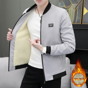 加绒加厚不断货 休闲夹克男小方块经典跑量修身夹克外套JK007-P30,男装夹克,星座301D(原星座1004-8）