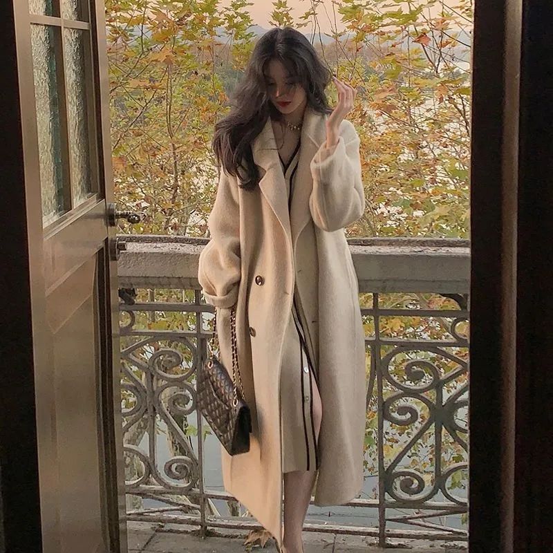 高级感双面羊绒大衣女2025秋冬新款慵懒风韩版显瘦宽松时尚气质潮
