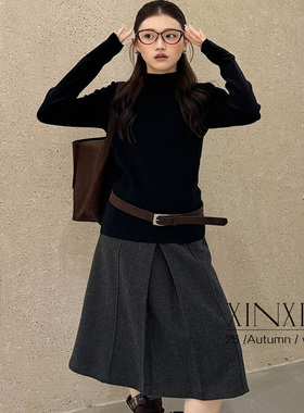 HELART2025软糯羊毛简约质感秋冬新款百搭半高领单穿内搭针织衫