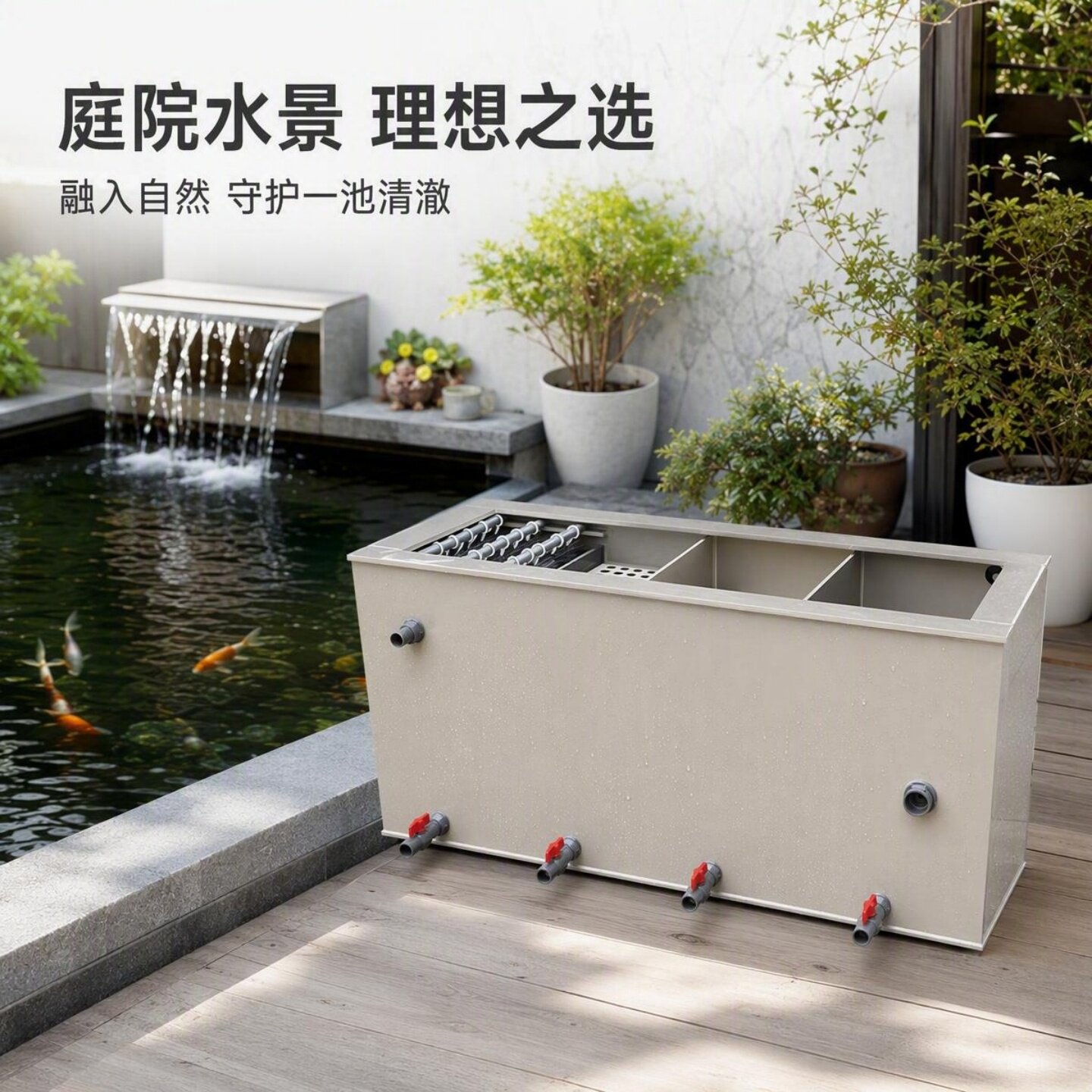 过滤箱过滤设备免换水净水过滤器锦鲤鱼池过滤多重过滤盒过滤槽图片