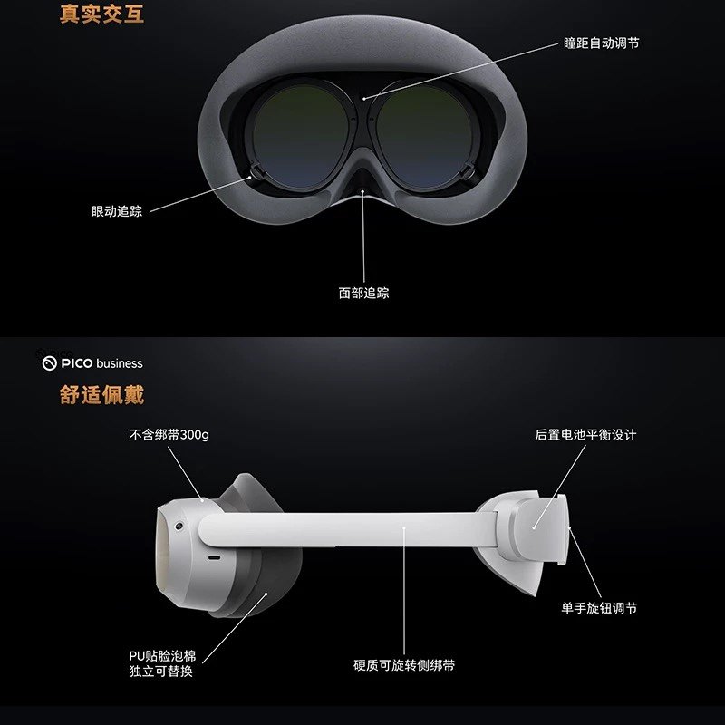 PICO 4 Enterprise 企业版可开发眼动追踪面部捕捉PICO4Pro行业版