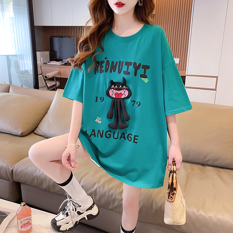 立体卡通装饰创意纯棉女T恤
