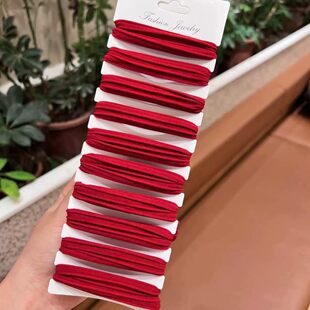 2026新款高端红色新年头绳加粗宽边女生秋冬发圈头绳橡皮筋皮套