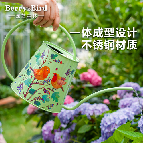Berry&Bird不锈钢长嘴浇水壶盆栽浇花洒水壶2L大容量家用园艺喷壶