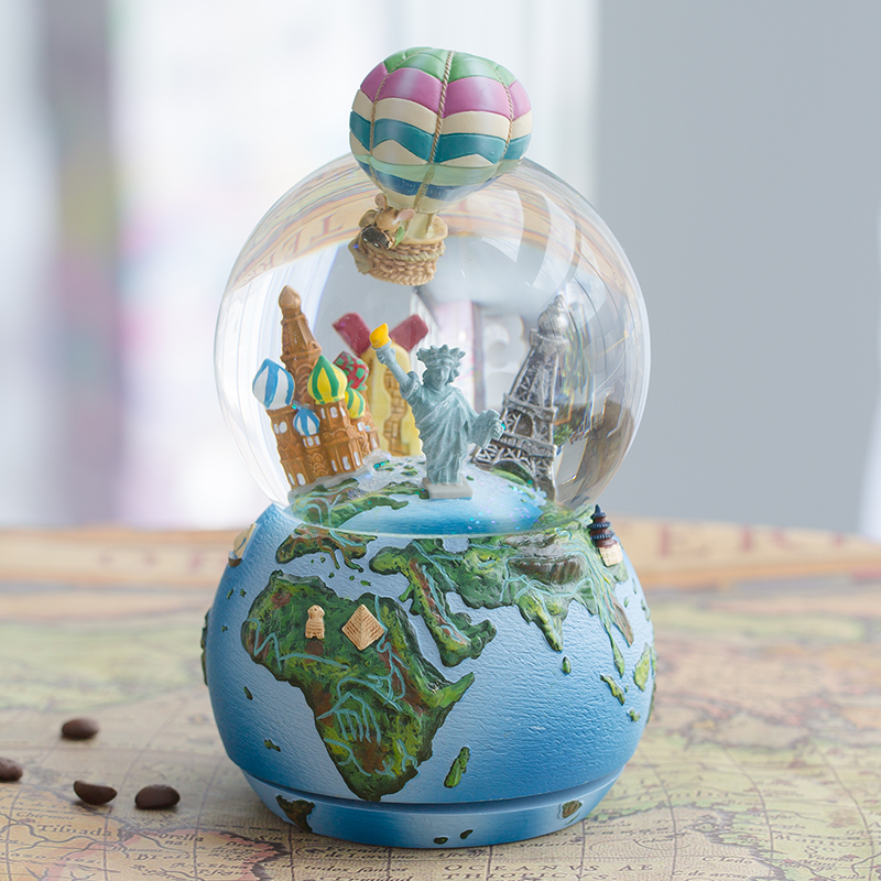 环游世界水晶球雪花欧式创意礼品