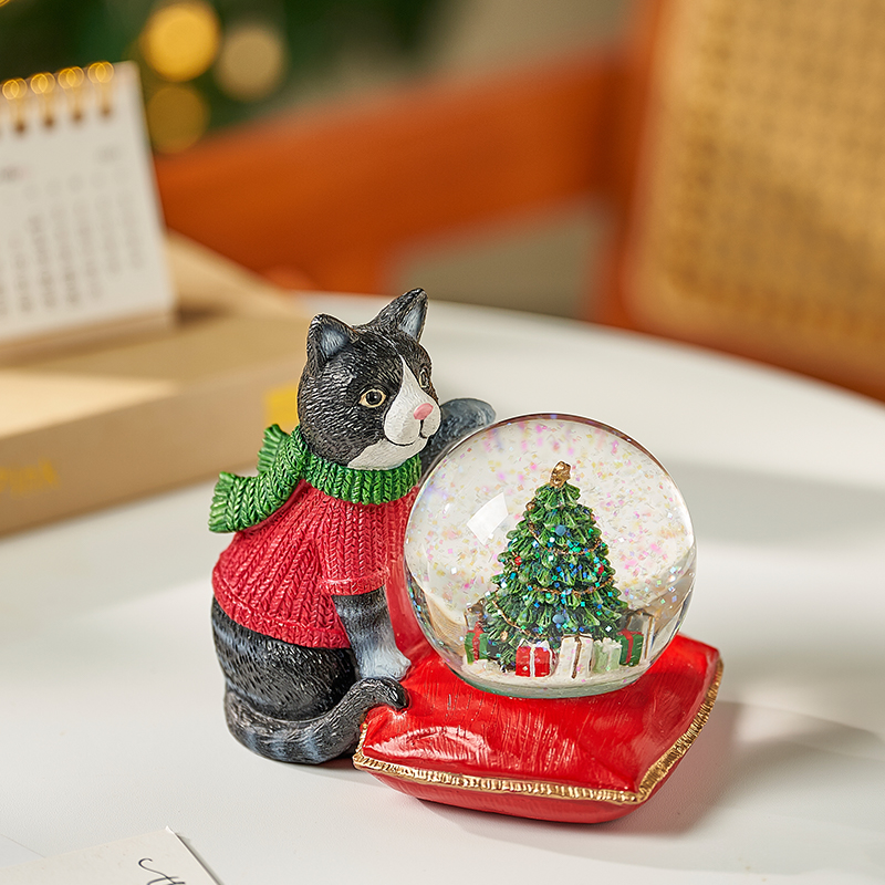 圣诞雪花水晶球雪球玻璃球摆件