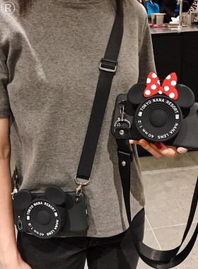 【苹果15/华为/oppo/vivo/小米 】零钱包相机斜跨挂绳公仔包边手机壳软硅胶可爱卡通网红保护套可放东西防摔