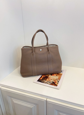 【新款现货】97新Hermes爱马仕大象灰gardenparty GP36全皮花园包