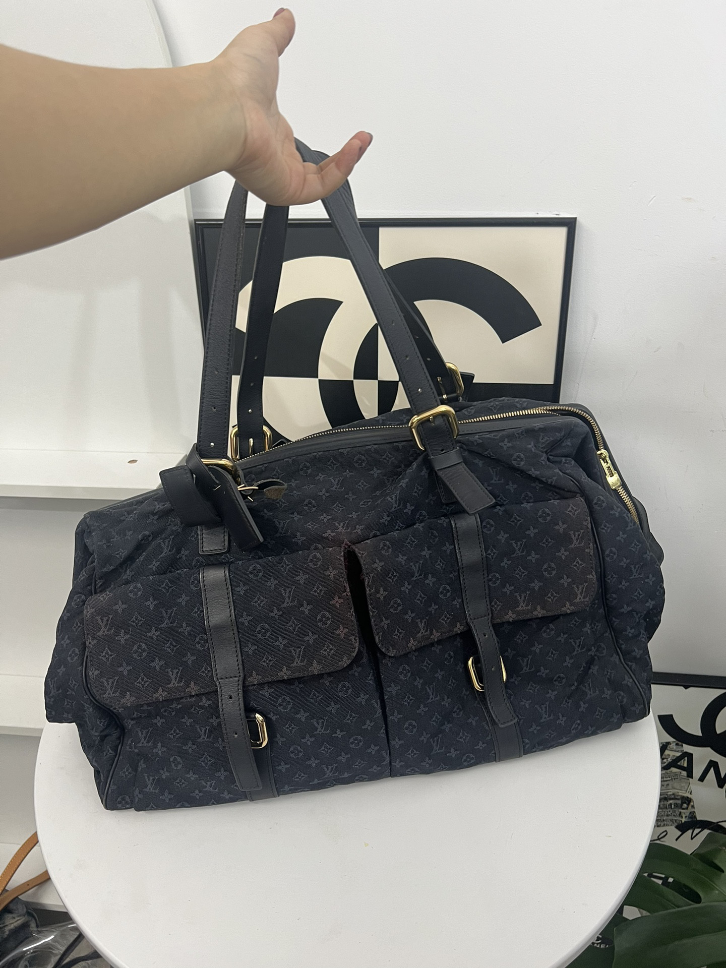 Lv蓝色丹宁手提包