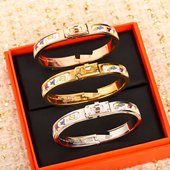 2025新款 欧美窄版 珐琅Kelly凯莉百搭手镯珐琅彩高质感情侣手镯