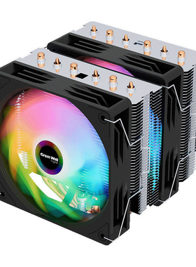 GreatWall长城山河S600CPU散热器6热管双塔双PWM风扇英特尔AMD