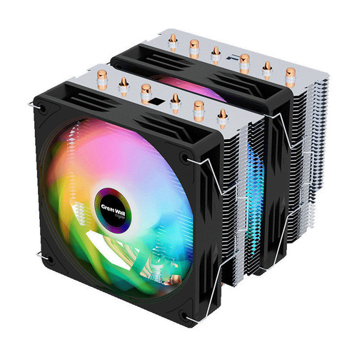 GreatWall长城山河S600CPU散热器6热管双塔双PWM风扇英特尔AMD