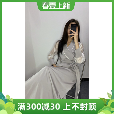 2022新原创设计小众女士长袖博拉长款显瘦安多气质西藏服高级银灰