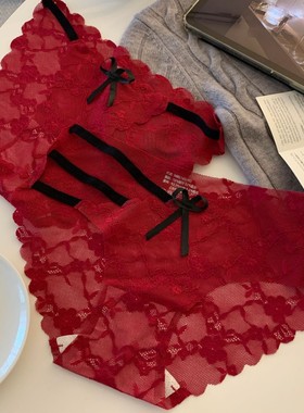 gooogood underwear蛇年魅惑红~性感蕾丝内裤女生本命年红色纯欲