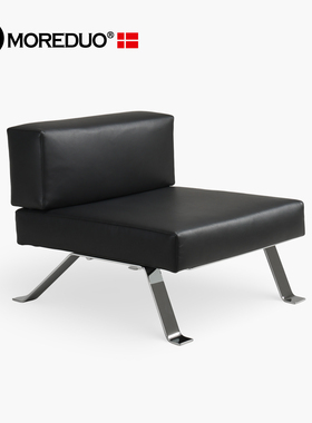 MOREDUO/意式极简沙发椅Ombra Chair 全真皮休闲椅客厅单人椅布艺