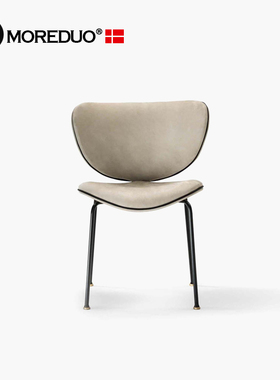 MOREDUO/意式餐椅Kalida Chair实木客厅单椅靠背椅卧室书桌椅极简