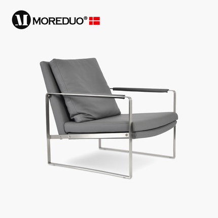 MOREDUO/意式真皮沙发椅设计师休闲椅客厅卧室单椅极简ZARA CHAIR