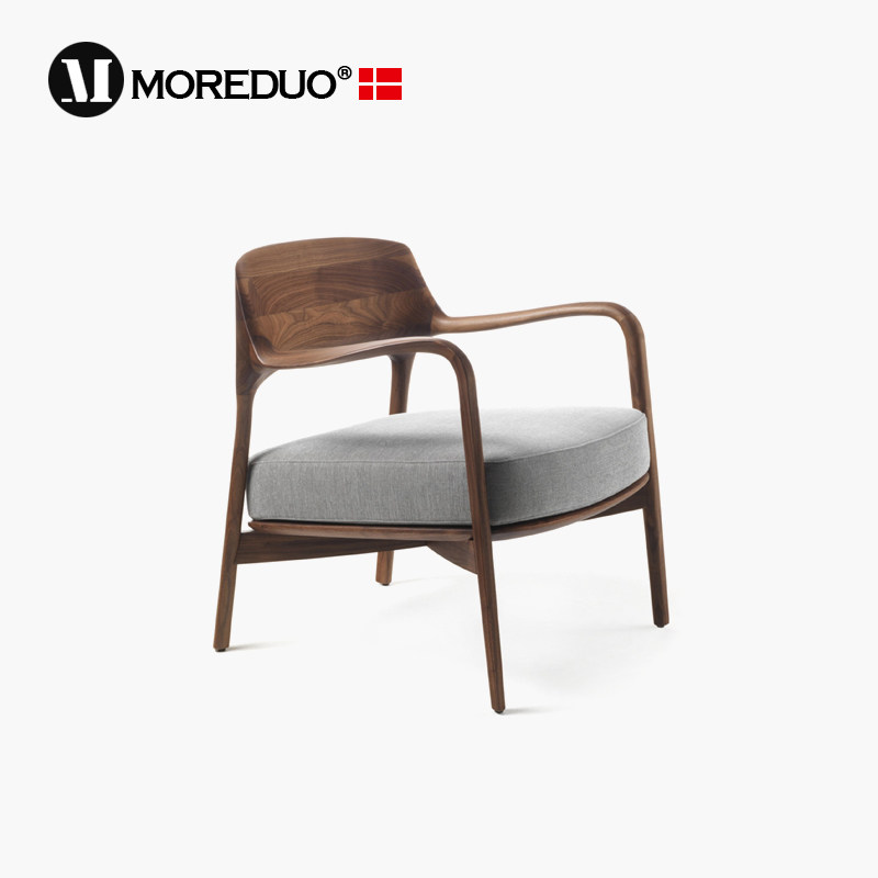 MOREDUO/意式极简客厅休闲椅实木单人扶手椅沙发椅Louis Armchair