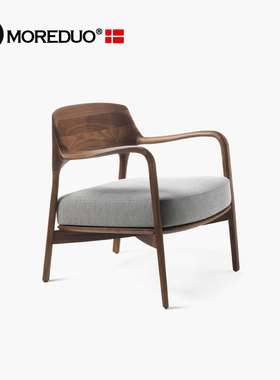 MOREDUO/意式极简客厅休闲椅实木单人扶手椅沙发椅Louis Armchair
