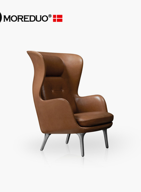 MOREDUO/现代极简沙发椅全真皮客厅躺椅老虎椅单椅 Ro easy chair