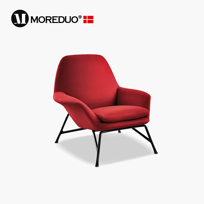 MOREDUO/意式现代休闲椅卧室单人椅全真皮沙发椅 prince armchair