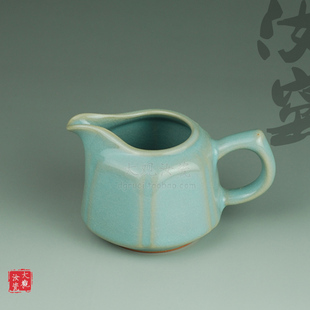 汝州原产地大观汝瓷茶具 六方公道杯 一级品 朱家汝窑 玛瑙入釉