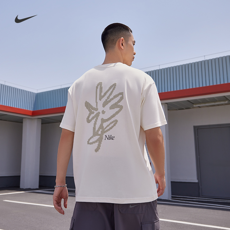 Nike耐克官方SPORTSWEAR男子T恤夏季宽松印花休闲刺绣