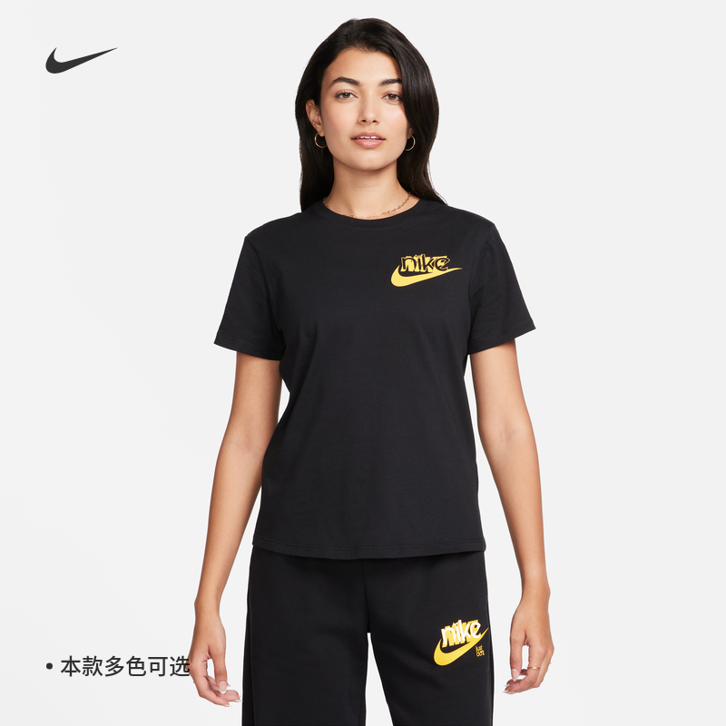 Nike耐克轻便印花纯棉柔软女T恤