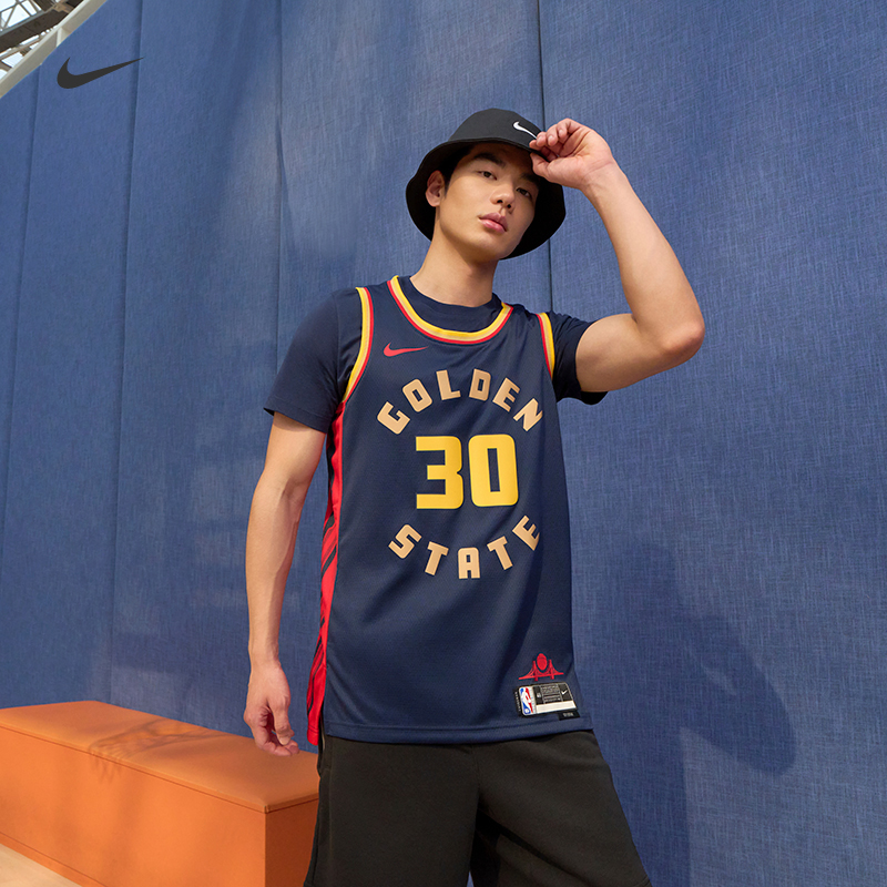 Nike耐克官方金州勇士队NBA斯蒂芬·库里男子速干球衣夏季FQ