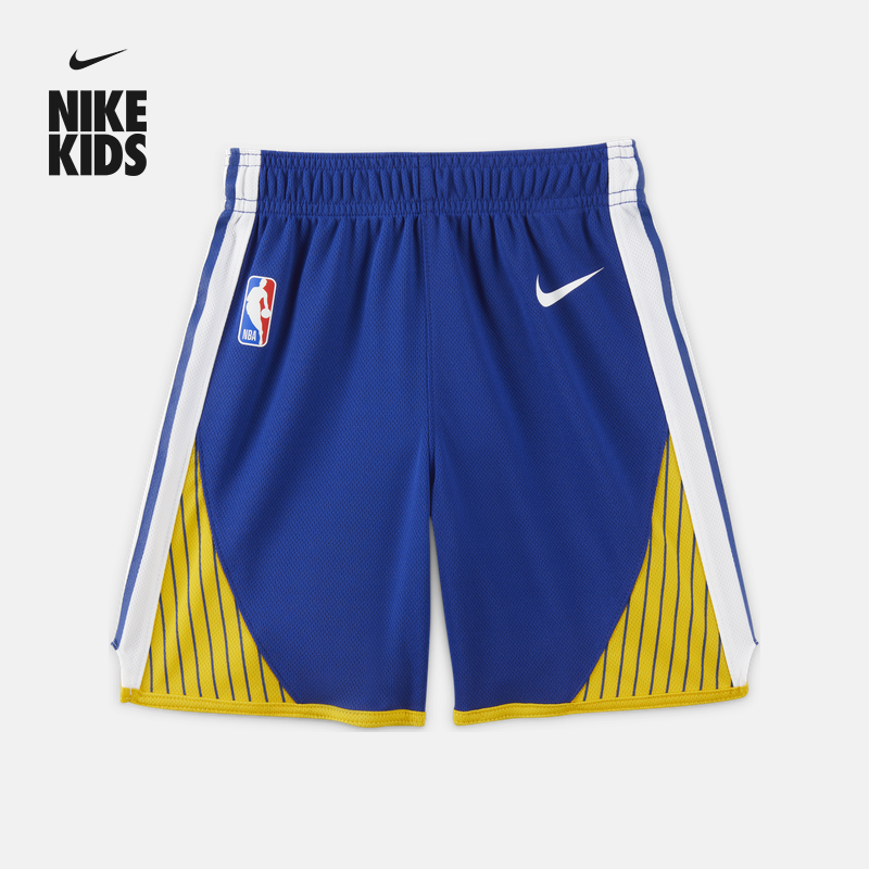 Nike耐克官方男童金州勇士队ICON NBA婴童短裤透气宝宝HJ7698
