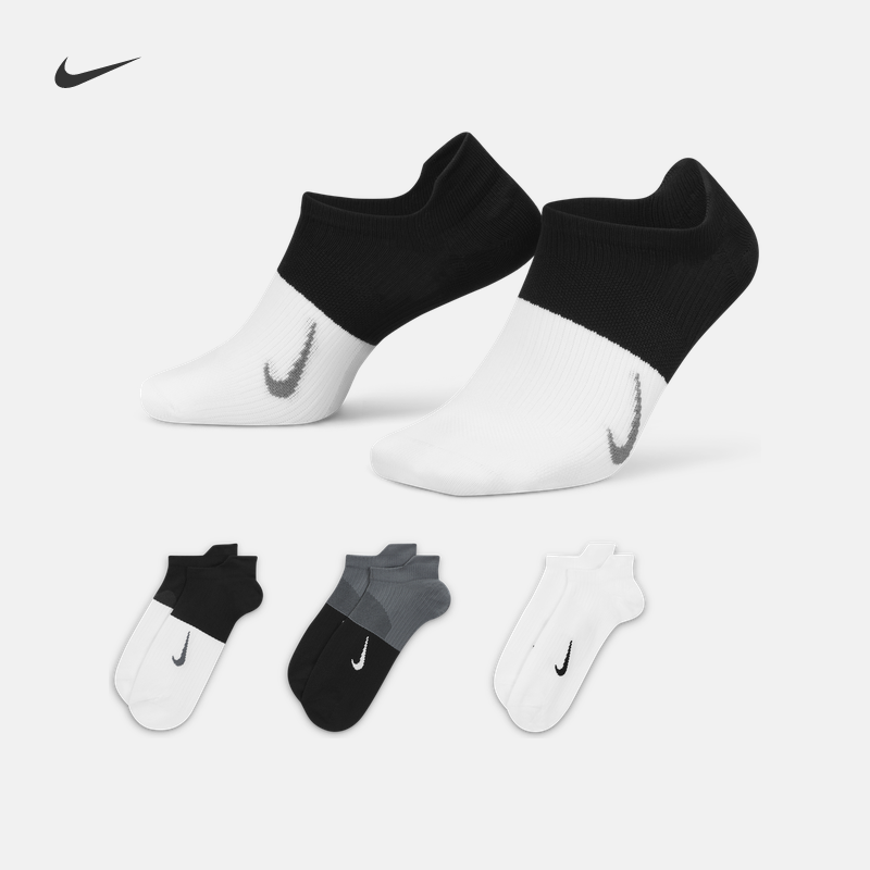 Nike耐克官方女子速干训练船袜3双夏季透气针织运动支撑CV29