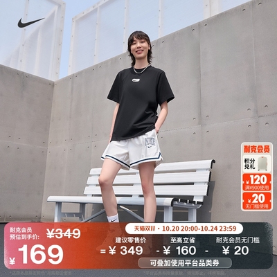 Nike耐克印花纯棉半袖女短袖T恤