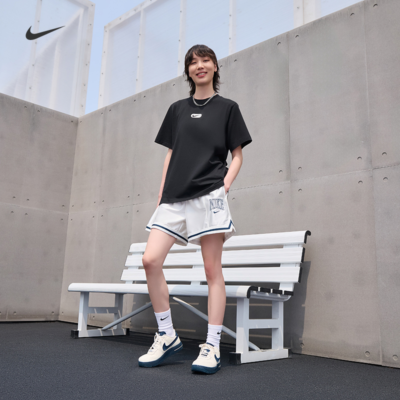 NIKE耐克官方女子纯棉大勾短袖T恤夏季新款舒适印花休闲HQ16
