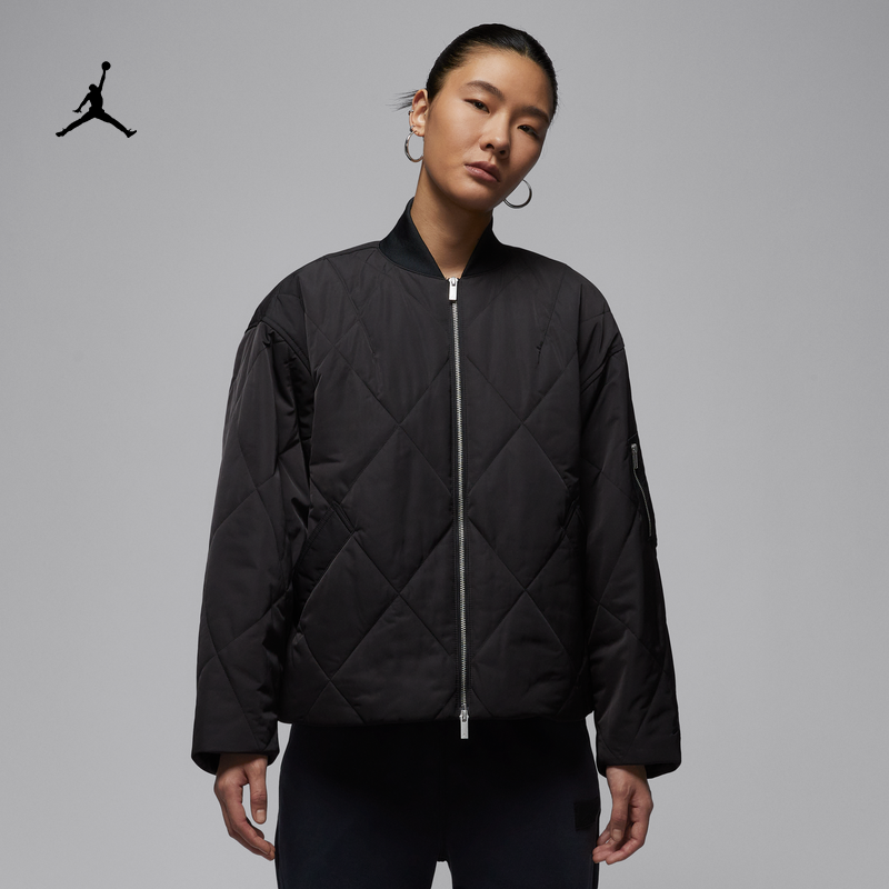 耐克乔丹女子超宽松轻便棉服绗缝夹克外套JORDAN IF1051