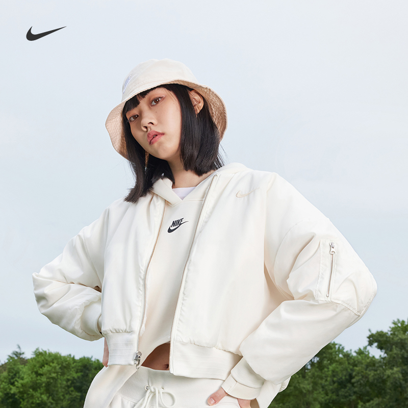 Nike耐克女双面穿人造毛皮短夹克