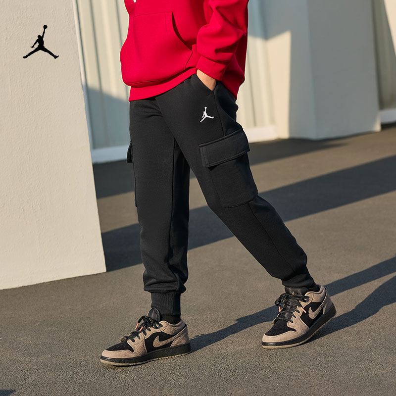 耐克乔丹大童法式毛圈工装长裤春季男童机能风舒适JORDAN IF3739,童装/婴儿装/亲子装,裤子,淘宝优惠券,粉丝福利购,淘宝优惠卷