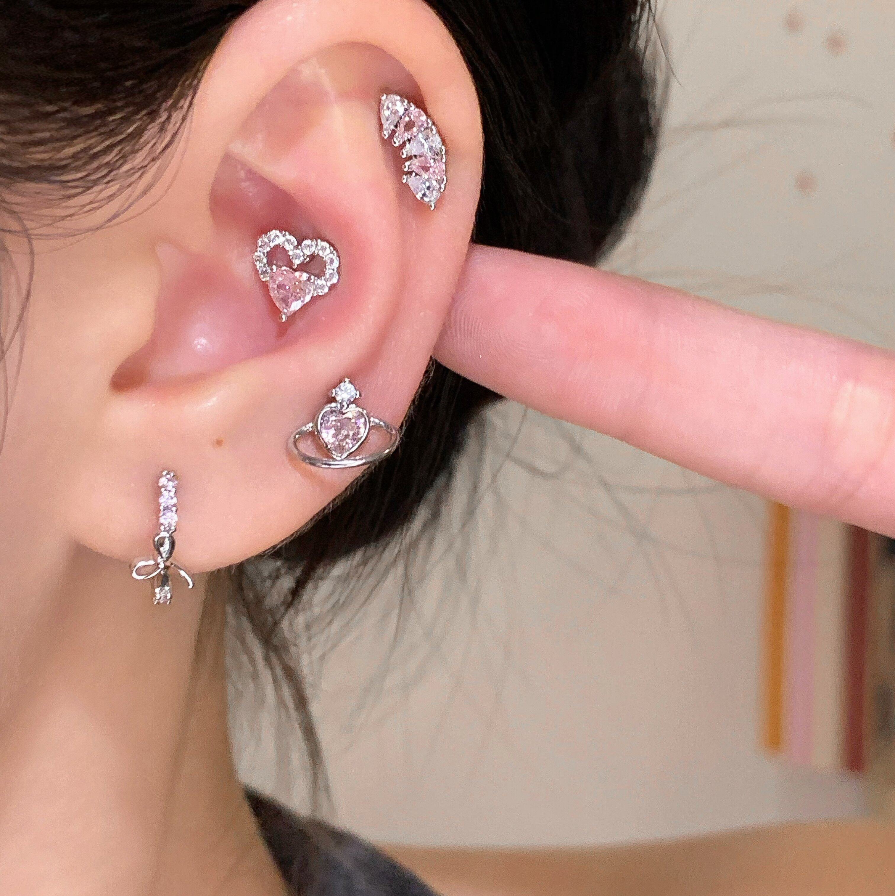 嘟嘟夫妇粉色精致小耳钉睡觉免摘耳扣医用钛钢爆闪耳蜗钉耳骨钉女,饰品/流行首饰/时尚饰品新,耳钉,淘宝优惠券,粉丝福利购,淘宝优惠卷